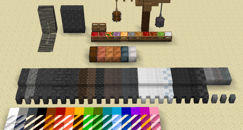 Blocks added in beta v.0.2.1 - including caution wraps, mesh, asphalt, ropes, barrels, stairs, slabs, walls & more!